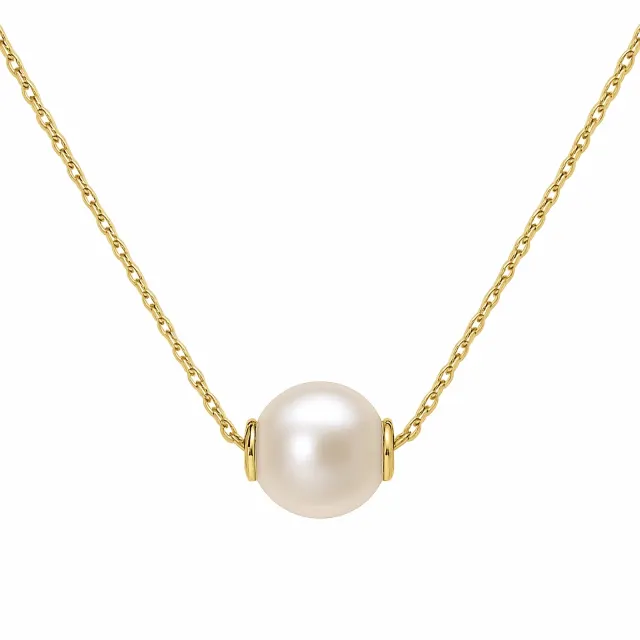 7mm Freshwater Pearl Melora Necklace in gold vermeil