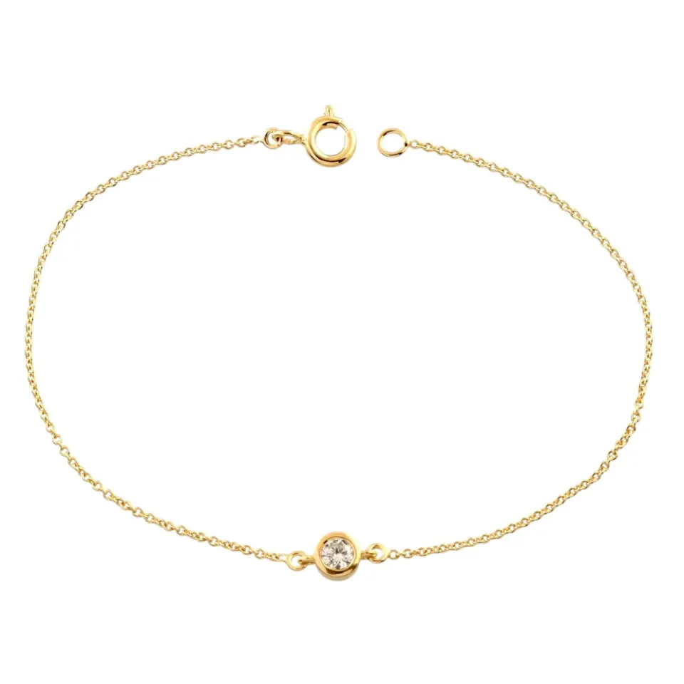 Bellissima Solitaire Bracelet in gold vermeil