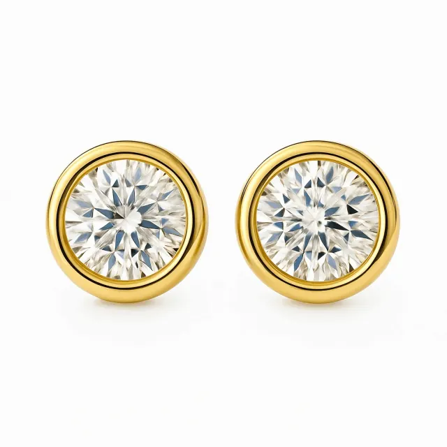 Bellissima Solitaire Stud Earrings in gold vermeil