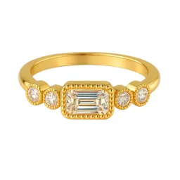Emerald Cut Rosa Stacker Ring in gold vermeil
