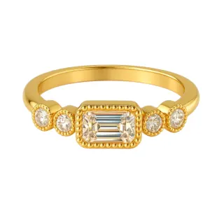 Emerald Cut Rosa Stacker Ring