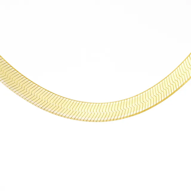 Gold Plated Sterling Silver Herringbone Chain Necklace lifestyle
