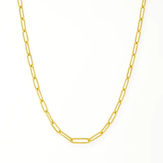 Paperclip Chain Necklace in gold plated