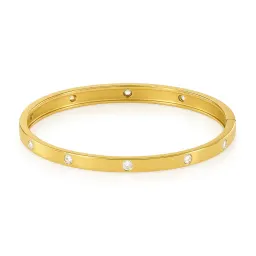 Soluna Flush Set Bangle in gold vermeil