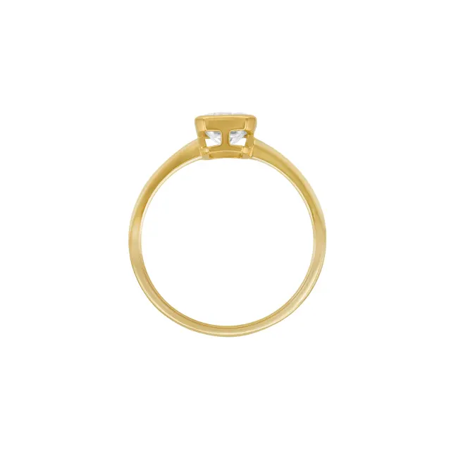 1ct Emerald Lab Created Diamond Bezel Ring lifestyle