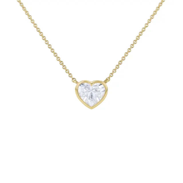 1ct Heart Lab Created Diamond Necklace in 9ct yellow gold