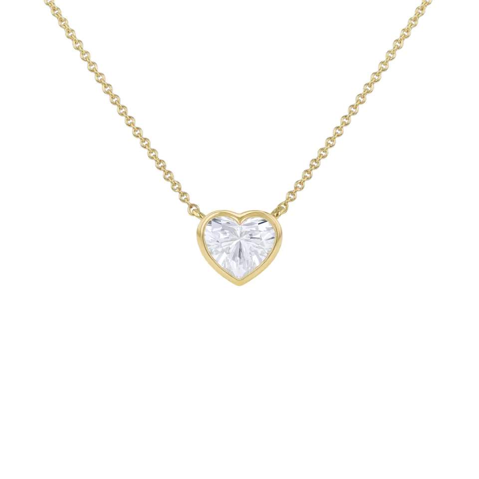 1ct Heart Lab Created Diamond Necklace in 9ct yellow gold