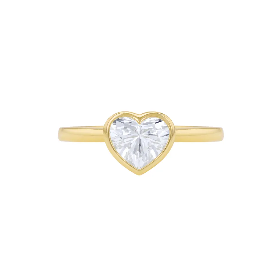 1ct Heart Lab Created Diamond Ring in 9ct yellow gold