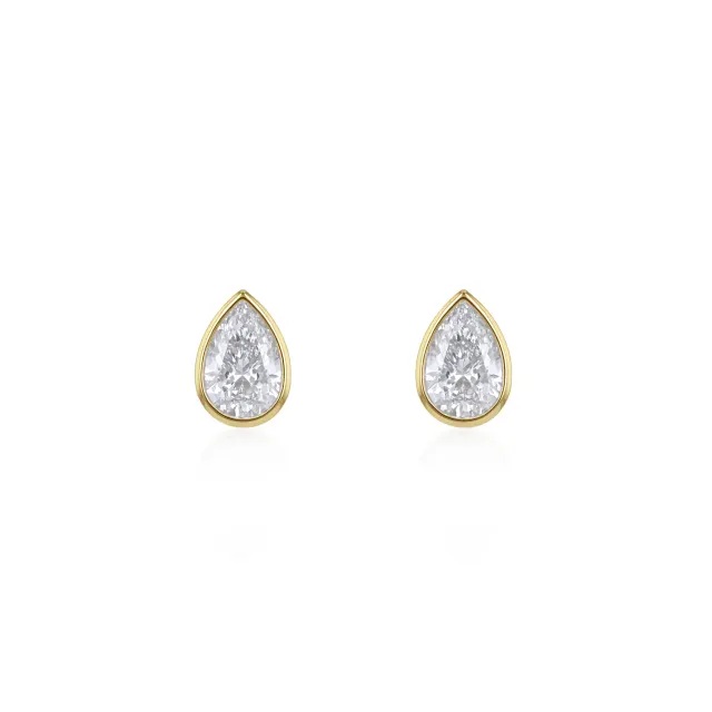 1ct Pear Lab Created Diamond Earrings in 9ct yellow gold
