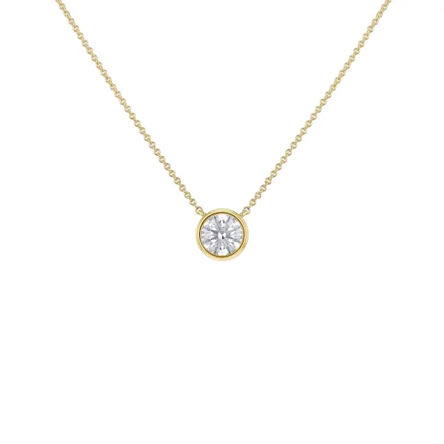 1ct Round Brilliant Diamond Necklace in 9ct yellow gold