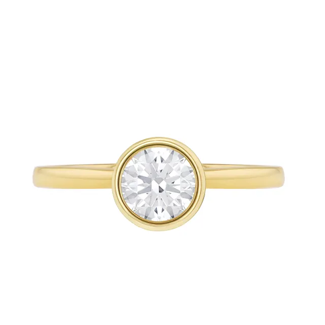 1ct Round Brilliant Lab Created Diamond Ring in 9ct yellow gold
