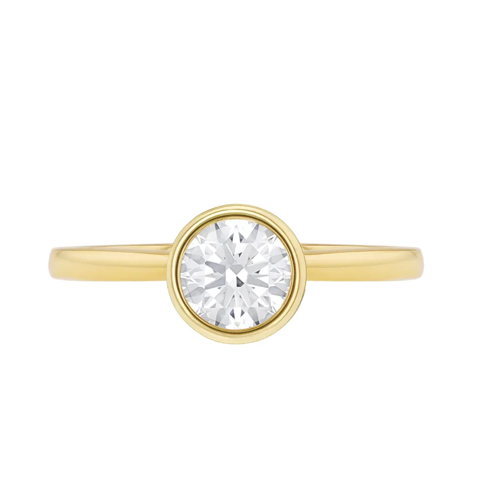 1ct Round Brilliant Lab Created Diamond Ring in 9ct yellow gold