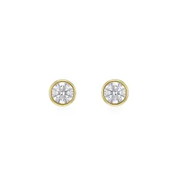 1ct Round Brilliant Diamond Stud Earrings in 9ct yellow gold