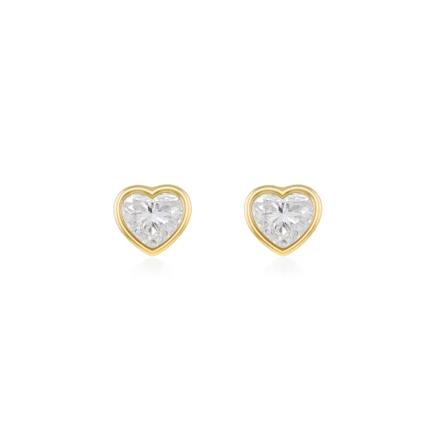 1ct Heart Lab Created Diamond Earrings in 9ct yellow gold
