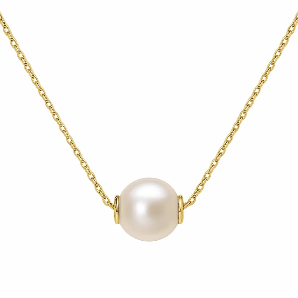 7mm Freshwater Pearl Melora Necklace in gold vermeil