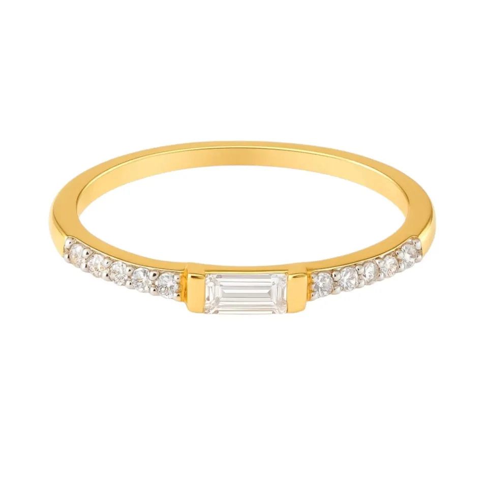 Noya stacker ring in gold vermeil