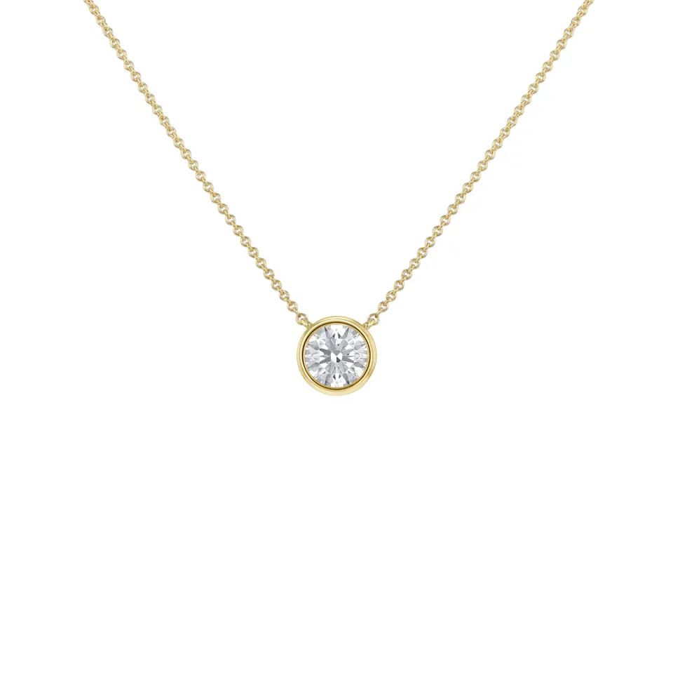 1ct Round Brilliant Diamond Necklace in 9ct yellow gold